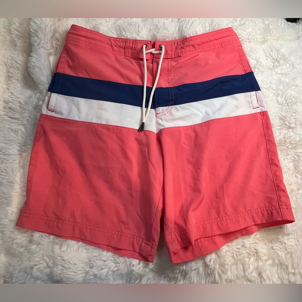 American Eagle Outfitters Men’s Coral and Blue Board Swim Shorts Sz Medium